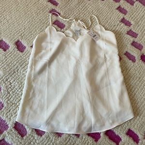Cream scalloped cami from JCrew Factory